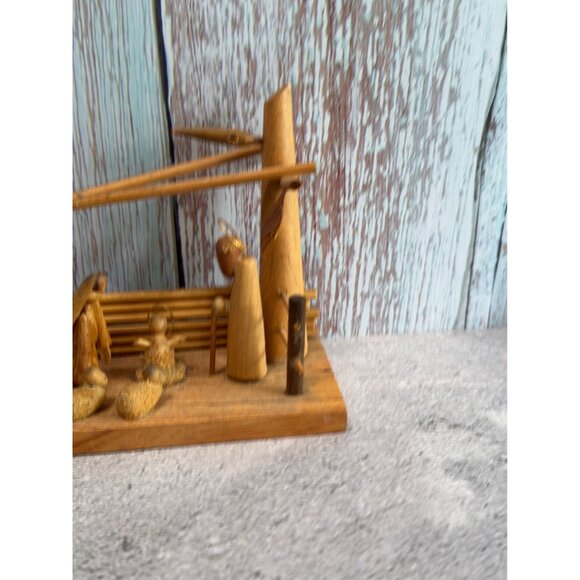 Vintage Wooden Nativity Scene Hand Made In Poland By S. Sitarski & J. Fedorowicz - Picture 6 of 10